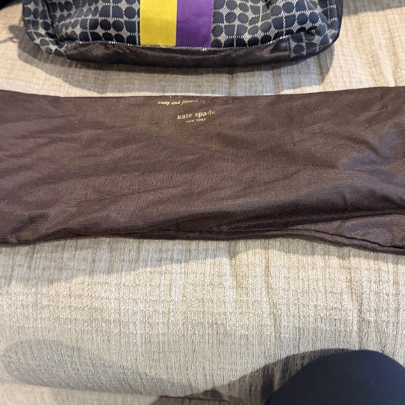 Kate Spade NY Black and white pattern with yellow & purple, stripe YellowSatchel - Picture 8 of 11